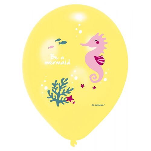 Be A Mermaid 6 Ballons Latex Be A Mermaid 28cm/11" 4c