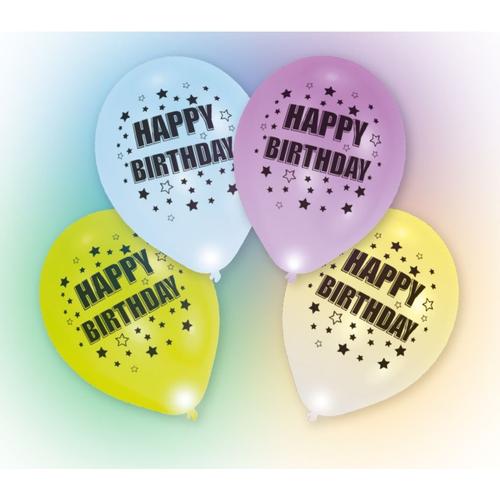 Amscan Europe Gmbh 4 Ballons Leds Happy Birthday