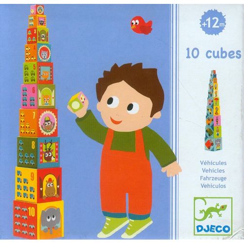 Djeco 10 Cubes Véhicules
