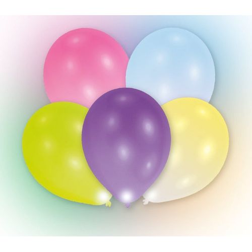 Amscan Europe Gmbh 5 Ballons Latex Led Coloris Assortis