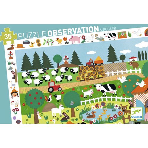 Djeco Puzzle Observation - La Ferme - 35 Pièces