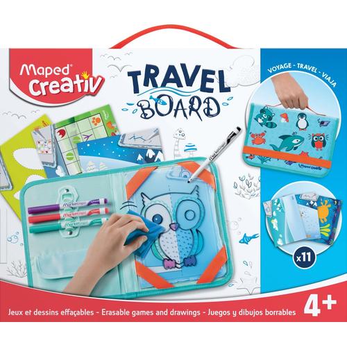 Creativ Travel Board -Jeux & Dessins Effaçables Ardoise Transparente