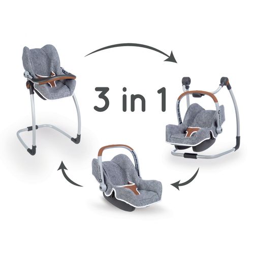 Smoby Bb Confort Siege+Chaise Haute Gris