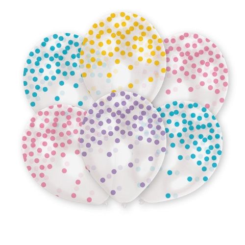 Amscan Europe Gmbh 6 Ballons Latex Confetti Pastel 27,5cm