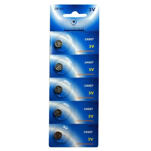 Lot de 5 Piles bouton plates lithium type CR927 3V compatibles DL927 / ECR92 - Visiodirect -