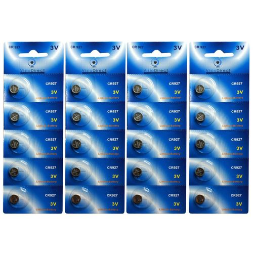 Lot de 20 Piles bouton plates lithium type CR927 3V compatibles DL927 / ECR92 - Visiodirect -