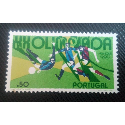 Timbre Portugal Y T 1156 Jeux Olympiques D'été - Munich , Football 1972 ( 021106 )