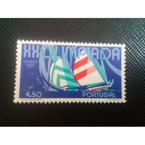 Timbre Portugal Y T 1160 Jeux Olympiques D'été - Munich , Voile 1972 ( 021106 )