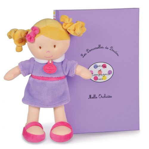 Doudou Doudou Et Compagnie Poupee Demoiselle Orchidee Robe Violet 30cms Dc2775...