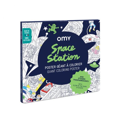 Omy Poster Geant A Colorier - Space Station + Stickers