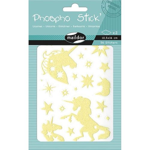 Maildor Phospho' Stick, Sach 2 Pl 10,5x16cm, Licornes