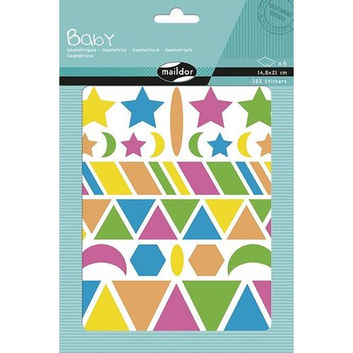Maildor Baby, Sach 6 Pl 14,8x21cm, Géométriques Fluo