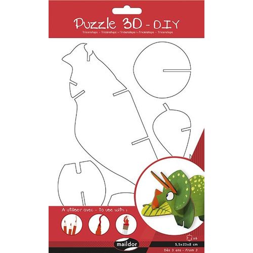 Maildor Gamme Blanche, Puzzle 3d, Triceratops
