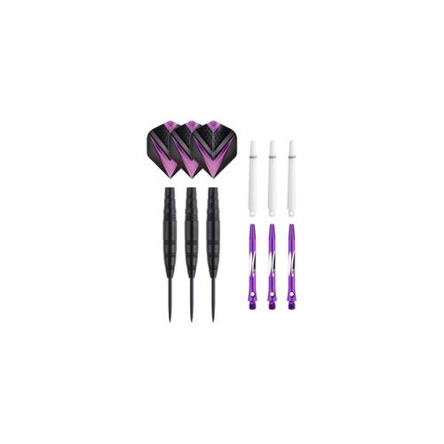 Jeu 3 fléchettes pro Tesli pointe acier - 23gr -Coloris violet