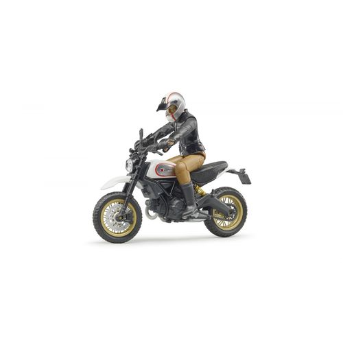 Bruder Moto Ducati Desert Sled Noire Et Blanche, Avec Motard