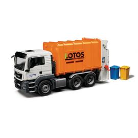 BRUDER - Camion poubelle 6x4 MAN TGS orange avec conteneurs jouet BRUDER -  1/