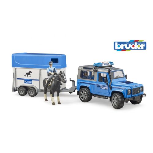 Land Rover Land Rover Defender Police Avec Remorque Cheval Et Policier