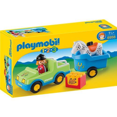 Playmobil 6958 - Véhicule Avec Remorque À Cheval