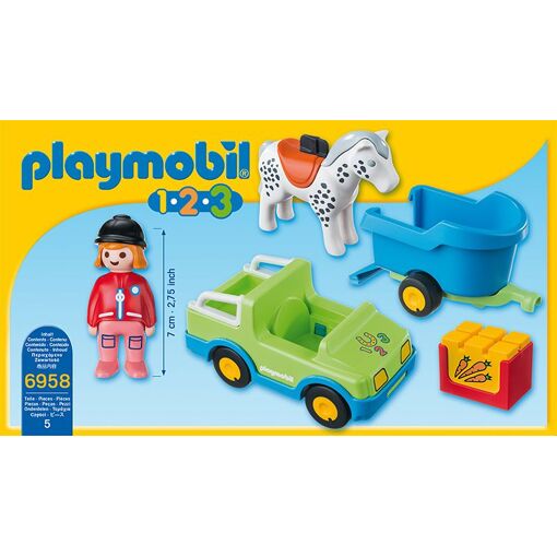 Playmobil 6958 - Véhicule Avec Remorque À Cheval - 2