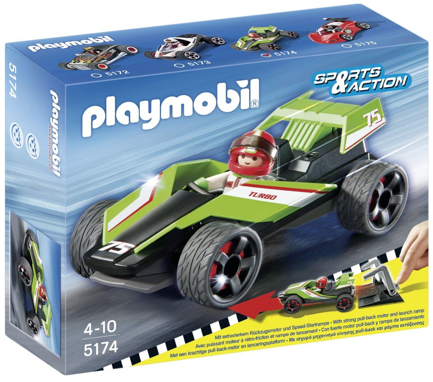 Playmobil Lot 2 Voiture de Course pour Enfant Bleu & Rouge 7 cm NEW