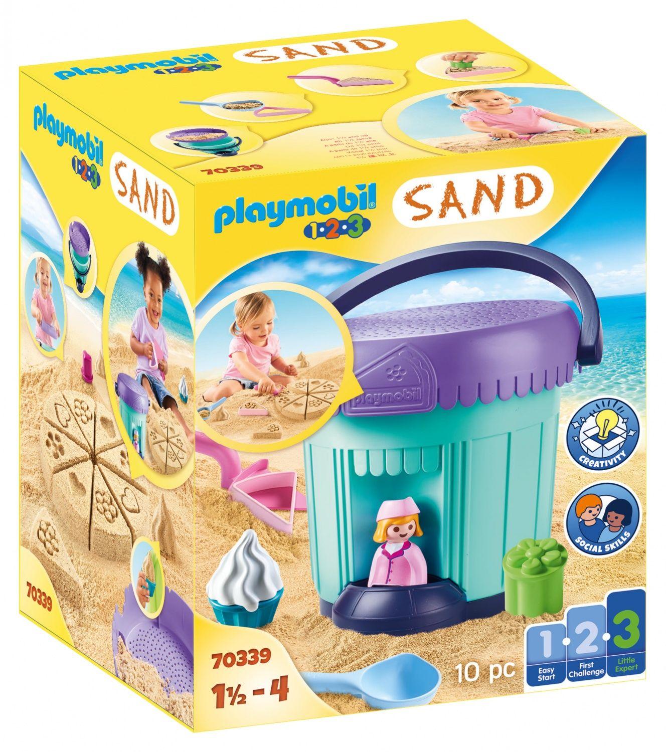 Playmobil 1.2.3 sand - 70340 - château chevalier des sables PLAYMOBIL Pas  Cher 