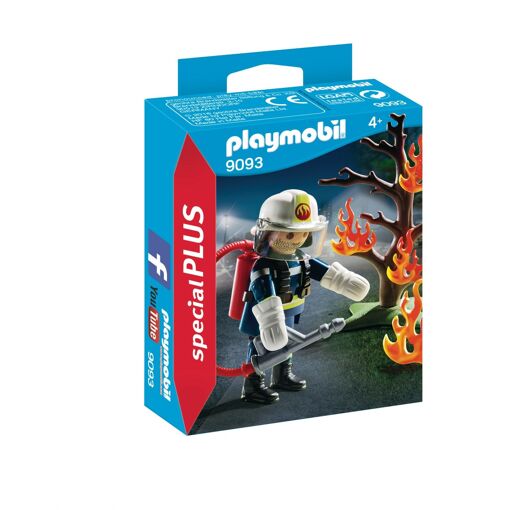 Playmobil 9093 - Pompier Avec Arbre En Feu
