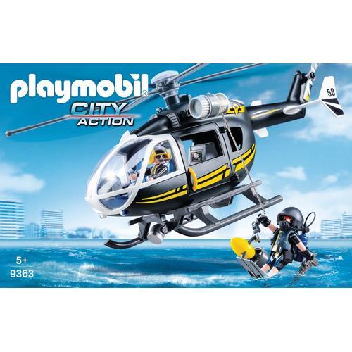 Playmobil 9363 - Hélicoptère Et Policiers D'élite