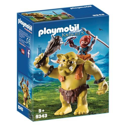 Playmobil 9343 - Troll Géant Et Soldat Nain