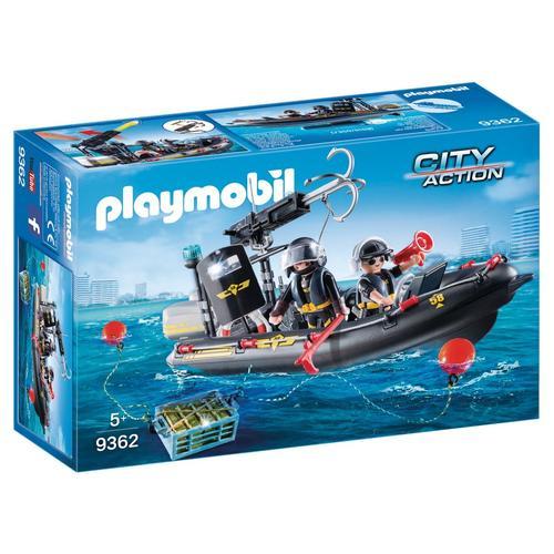 Playmobil 9362 - Bateau Pneumatique Et Policiers D'élite