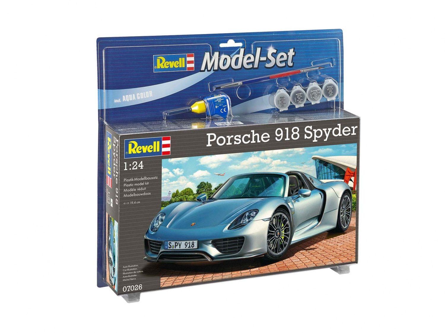 REVELL Model Set Porsche 918 Spyder Maquette à Construire, à Coller et à  Peindre, Avec Accessoires