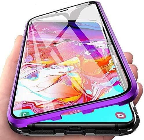 Coque Pour Samsung Galaxy A51 5g Adsorption Magnétique Tech Housse 360 Degrés Protection Étui Antichoc Cadre Aluminium Verre Trempé Aimant Fort Métal Flip Cover