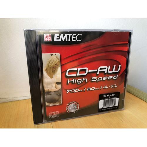 EMTEC - 5 x CD-RW - 700 Mo ( 80 min ) 4x - 12x - Boîtier CD