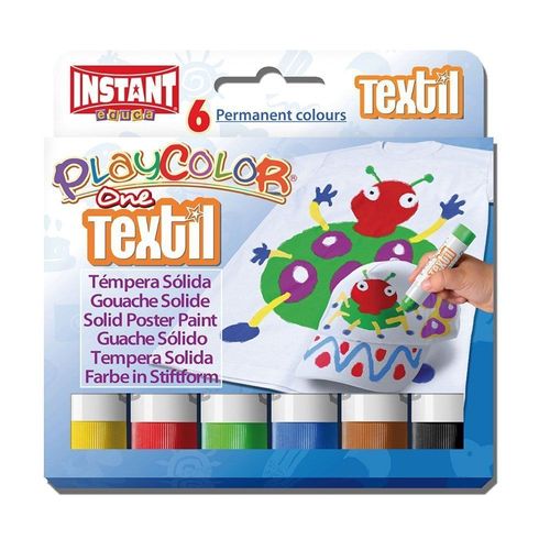 Playcolor Boite De 6 Sticks Gouache Solide Textil One