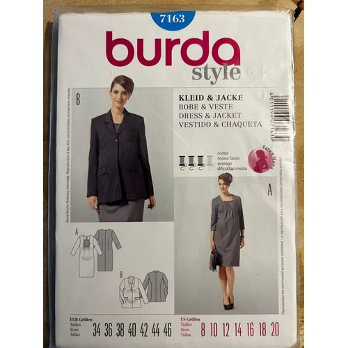 Burda 7163 - Patron Robe Et Veste Pour Future Maman