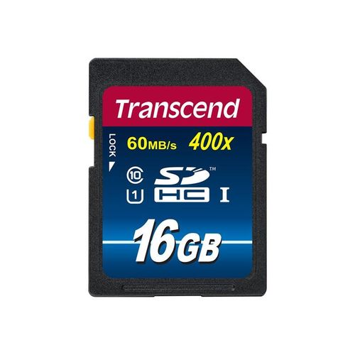 Transcend Premium - Carte mémoire flash - 16 Go - UHS Class 1 / Class10 - 400x - SDHC UHS-I