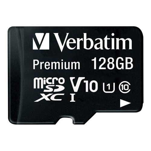 Verbatim Premium - Carte mémoire flash (adaptateur SD inclus(e)) - 128 Go - UHS Class 1 / Class10 - 300x - microSDXC UHS-I
