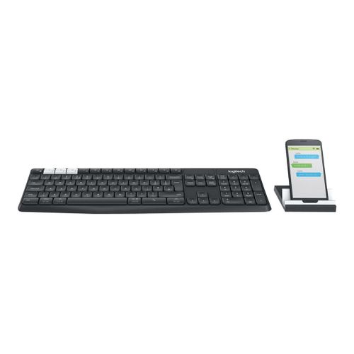 Logitech K375s Multi-Device - Clavier - sans fil - Bluetooth, 2.4 GHz - QWERTZ - Allemand - graphite, blanc cassé