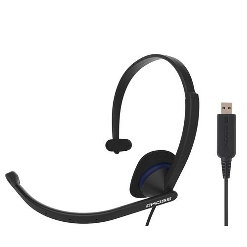 Casque d'Écoute Filaire USB avec Microphone Anti-bruit, Bureau Vidéoconférence, , Noir, KOSS, CS195 USB