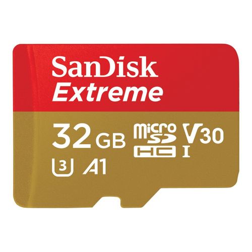 SanDisk Extreme - Carte mémoire flash - 32 Go - A1 / Video Class V30 / UHS-I U3 / Class10 - microSDHC UHS-I