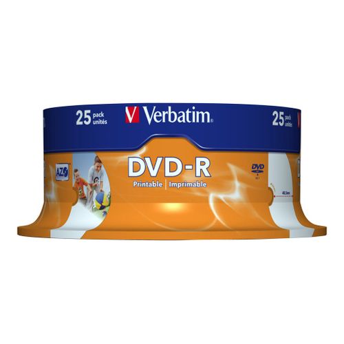 Verbatim - 25 x DVD-R - 4.7 Go 16x - surface imprimable photo large - spindle