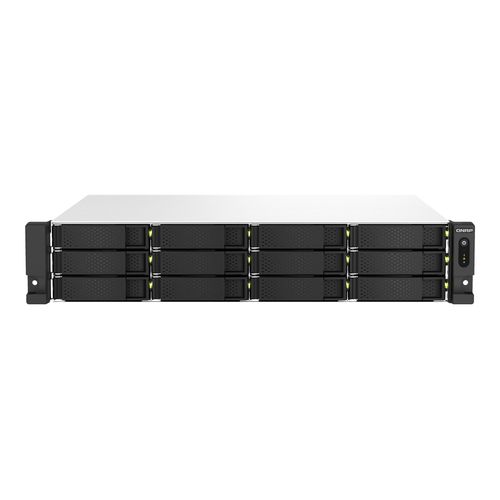 QNAP TS-1264U-RP - Serveur NAS - 12 Baies - rack-montable - SATA 6Gb/s - RAID 0, 1, 5, 6, 10, JBOD, 50, 60 - RAM 8 Go - 2.5 Gigabit Ethernet - iSCSI support - 2U