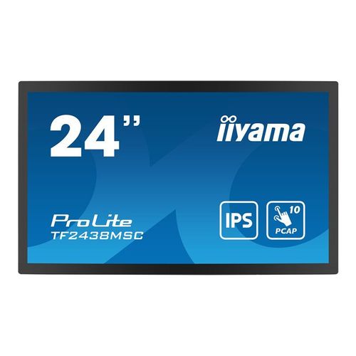 iiyama ProLite TF2438MSC-B1 - Écran LED - 24" (23.8" visualisable) - cadre ouvert - écran tactile - 1920 x 1080 Full HD (1080p) - IPS - 600 cd/m² - 1000:1 - 5 ms - HDMI, DisplayPort -...
