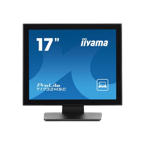 iiyama ProLite T1732MSC-B1SAG - Écran LED - 17" - écran tactile - 1280 x 1024 @ 75 Hz - TN - 250 cd/m² - 1000:1 - 5 ms - HDMI, VGA, DisplayPort - haut-parleurs - noir, finition matte