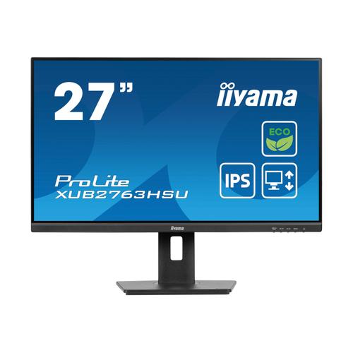 iiyama ProLite XUB2763HSU-B1 - Écran LED - 27" - 1920 x 1080 Full HD (1080p) @ 100 Hz - IPS - 250 cd/m² - 1300:1 - 3 ms - HDMI, DisplayPort - haut-parleurs - noir, mat