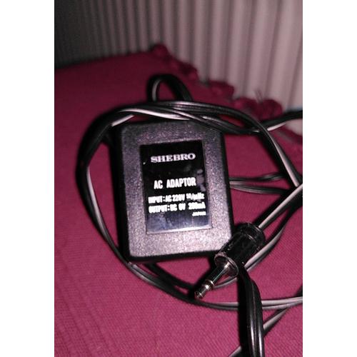 Chargeur adaptateur secteur Shebro 6V 200mA avec connecteur comme une prise jack mâle - Rare transformateur pour courant continu 