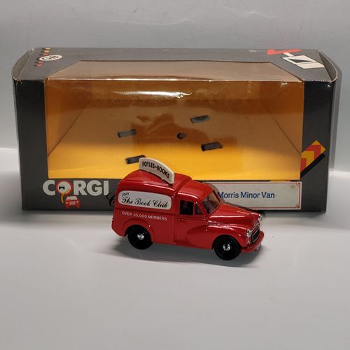 Morris Minor Van Corgi Cassics"Corgi N°C957/6 "The Book Club"Dans Sa Boîte En Carton Illustré Sous Protection En Plastique Thermoformé.