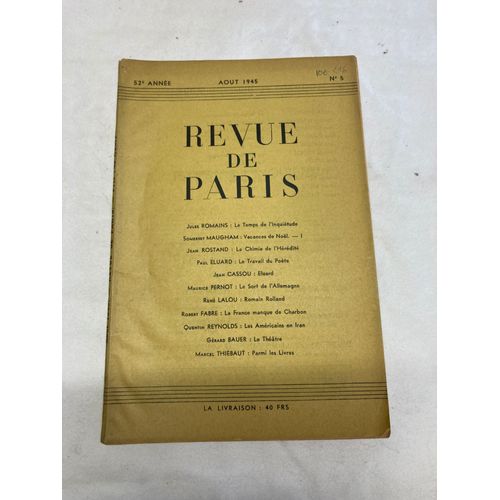 Revue De Paris N°5 - Août 1945