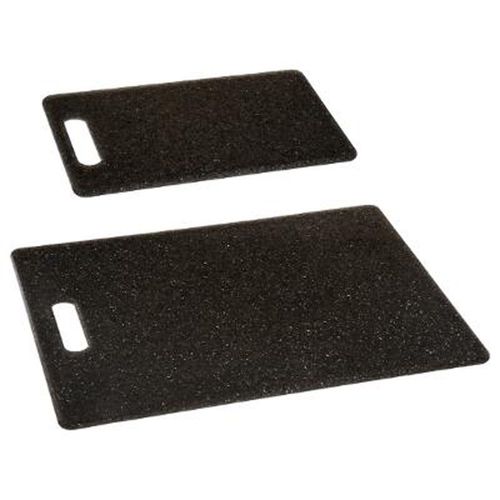 Lot De 2 Planches À Découper "Effet Pierre" 36cm Noir