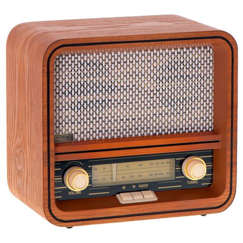Radio Rétro AM / FM, Bluetooth, Tuner Manuel, Port USB, Boîtier en Bois Vintage, , Marron, Camry, CR1188