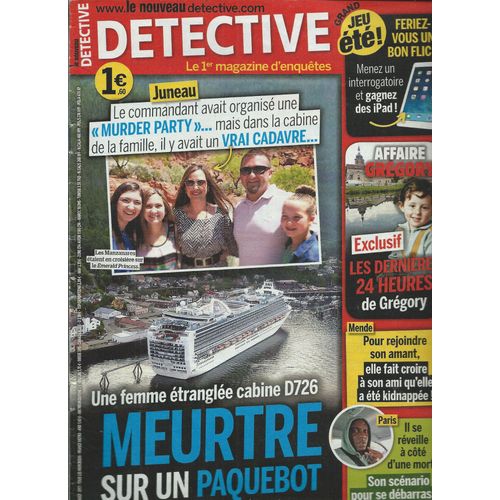 Le Nouveau Detective 09/08/2017 Juneau, Affaire Grégory, Mende, Paris, Youngstown, Worcester, Troyes, Ostende, Genlis, Colmar, Calgary, Svalbard